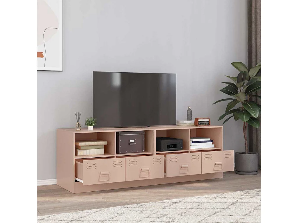 Meubles TV | Bancs TV | Armoires TV 2 pcs rose 67x39x44 cm acier