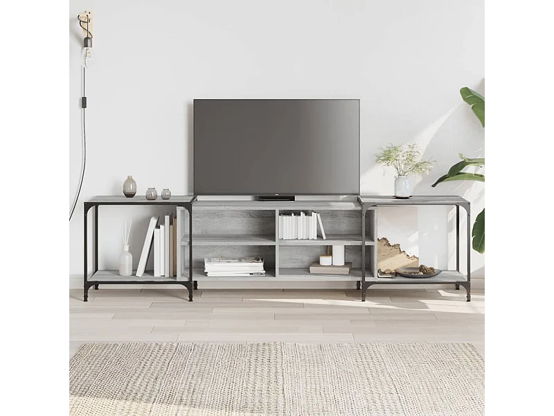 Mueble de TV | Mueble de salón madera de ingeniería gris Sonoma 203x37x50 cm