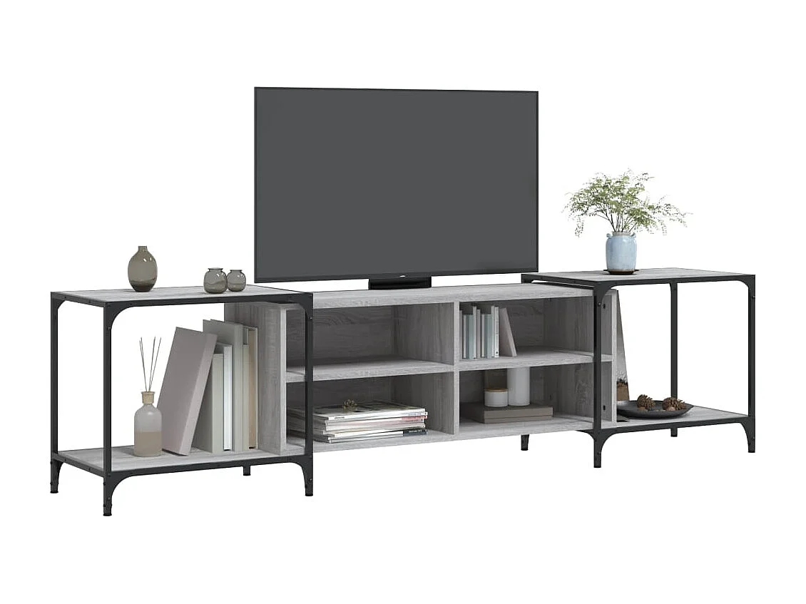 Mueble de TV | Mueble de salón madera de ingeniería gris Sonoma 203x37x50 cm