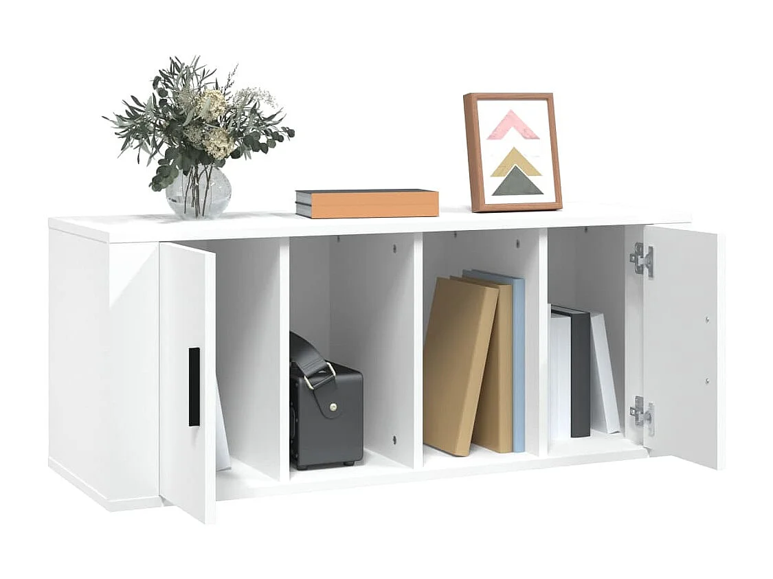 Mueble para TV  | Gabinete de TV |  Mueble de salón madera contrachapada blanco 100x35x40 cm