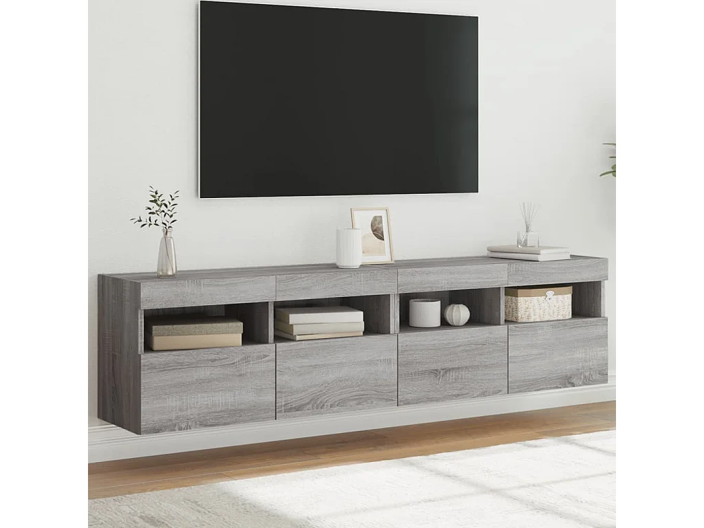 Meubles TV | Bancs TV | Armoires TV muraux et lumières LED 2pcs sonoma gris 80x30x40 cm