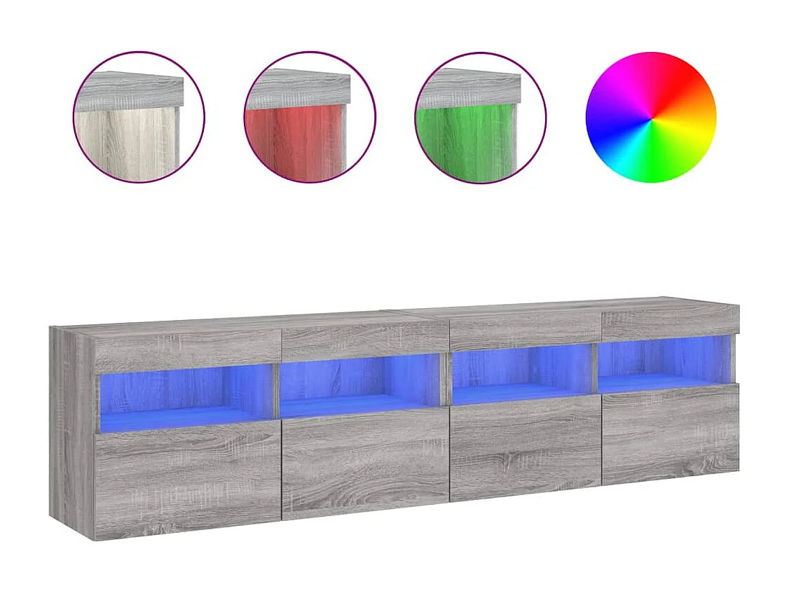 Meubles TV | Bancs TV | Armoires TV muraux et lumières LED 2pcs sonoma gris 80x30x40 cm