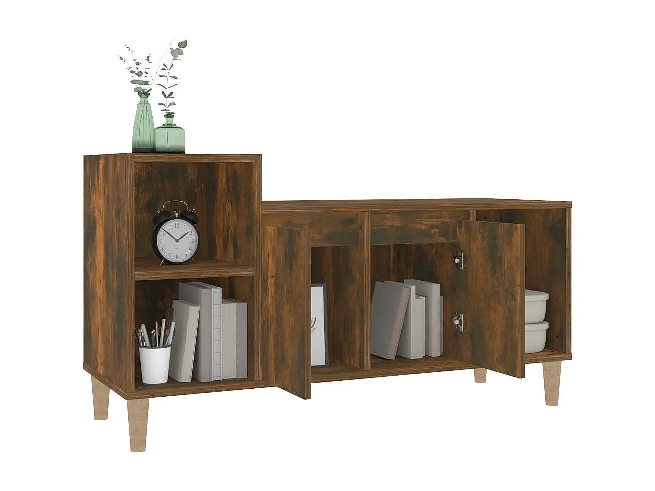 Mueble para TV  | Gabinete de TV |  Mueble de salón madera contrachapada roble ahumado 100x35x55 cm