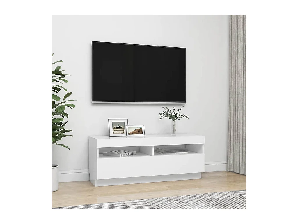 Mueble para TV  | Gabinete de TV |  Mueble de salón con luces LED blanco 100x35x40 cm