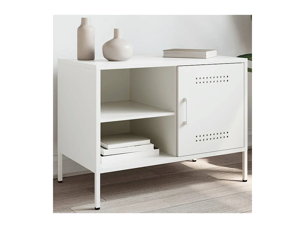 Mueble de TV | Mueble de salón de acero blanco 68x39x50,5 cm