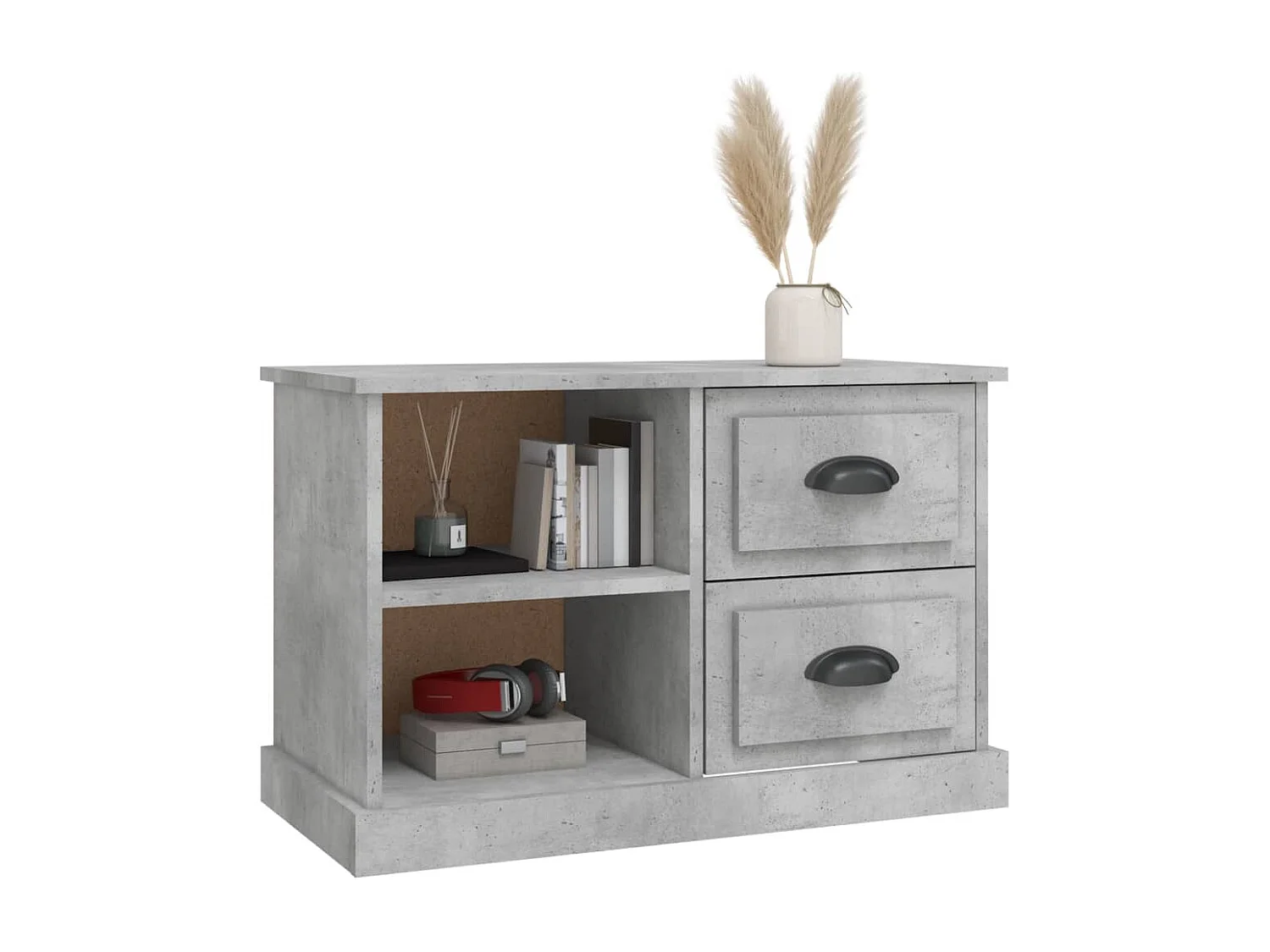 Mueble de TV | Mueble de salón madera contrachapada gris hormigón 73x35,5x47,5 cm