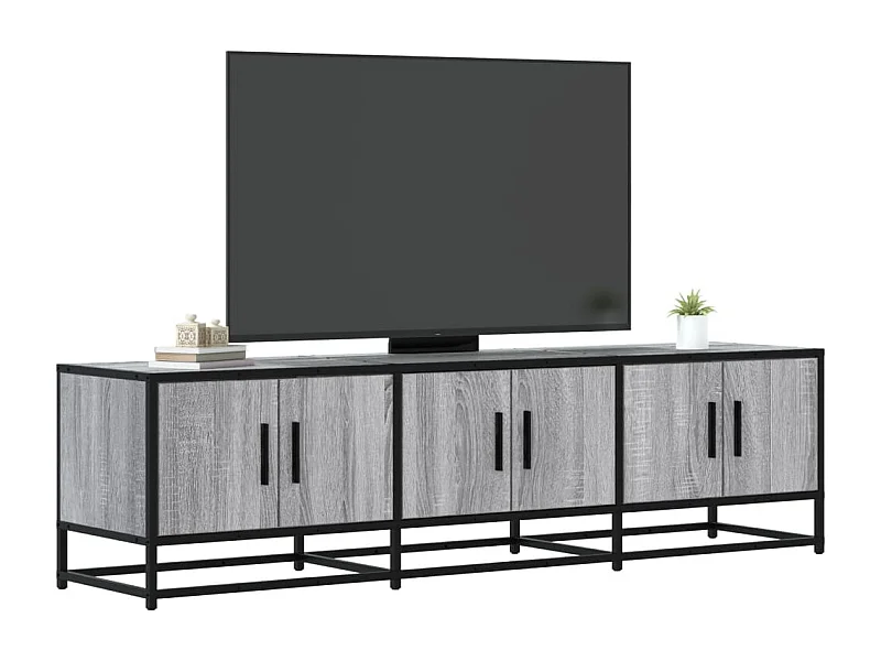 Tv-meubel | Tv-Bank | TV-kast150x35x41 cm bewerkt hout metaal grijs sonoma eiken