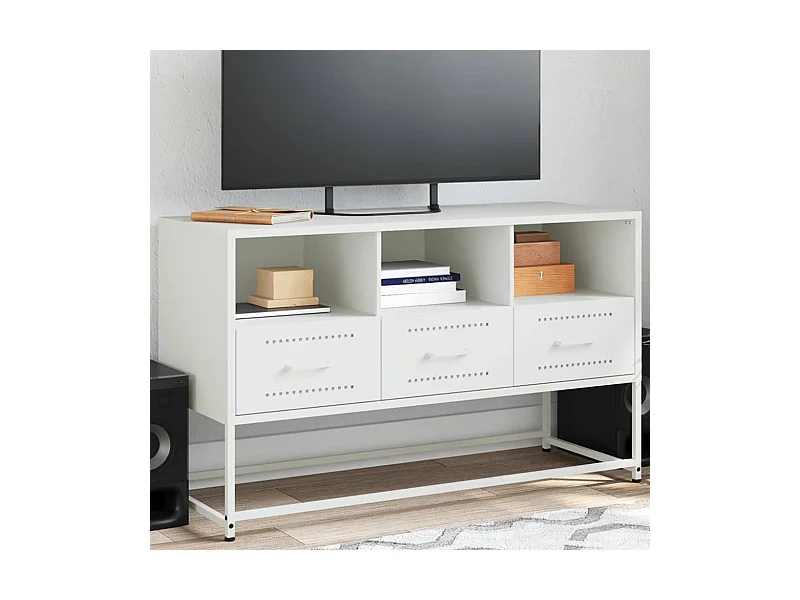 Tv-meubel | Tv-Bank | TV-kast100,5x39x60,5 cm staal wit