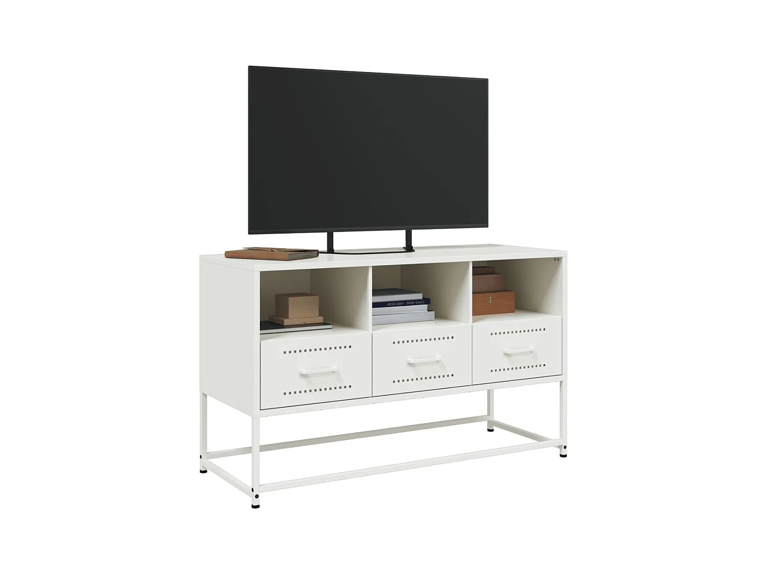 Tv-meubel | Tv-Bank | TV-kast100,5x39x60,5 cm staal wit