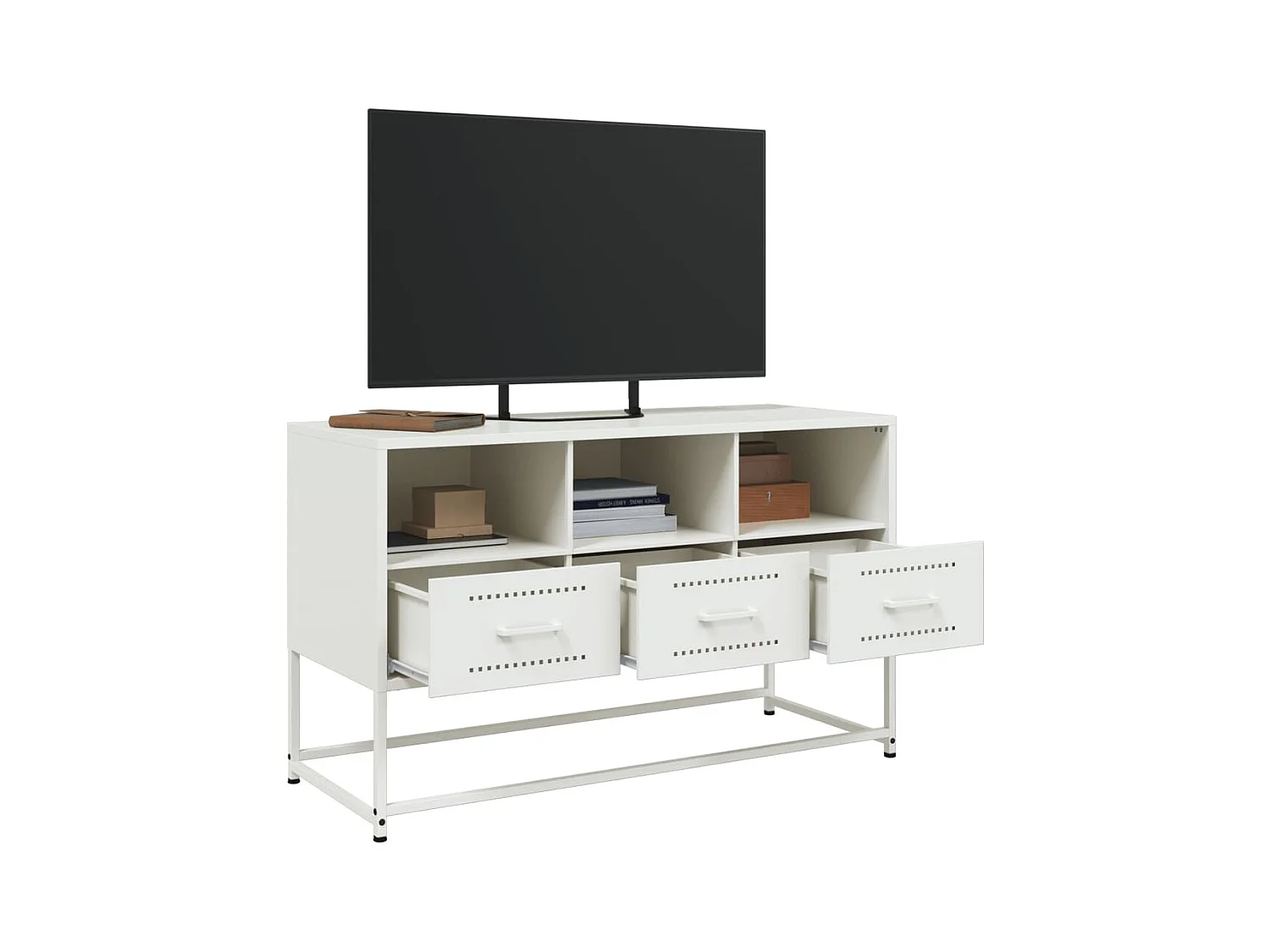 Tv-meubel | Tv-Bank | TV-kast100,5x39x60,5 cm staal wit