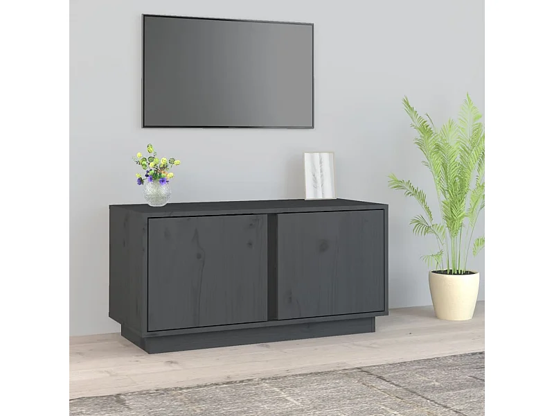 Meuble TV | Banc TV | Armoire TV Gris 80x35x40,5 cm Bois de pin massif