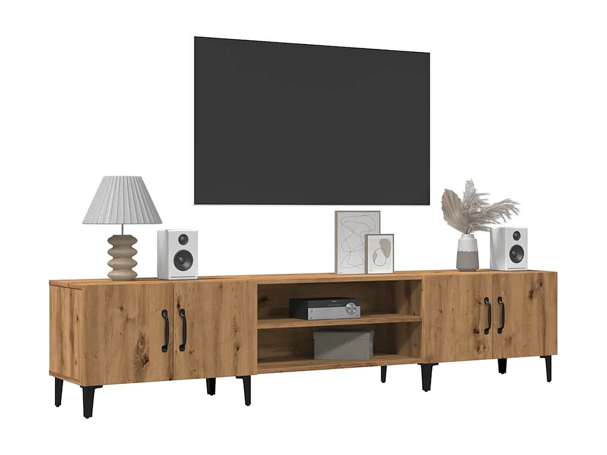 Meuble TV | Banc TV | Armoire TV chêne artisanal 180x31,5x40 cm bois d'ingénierie