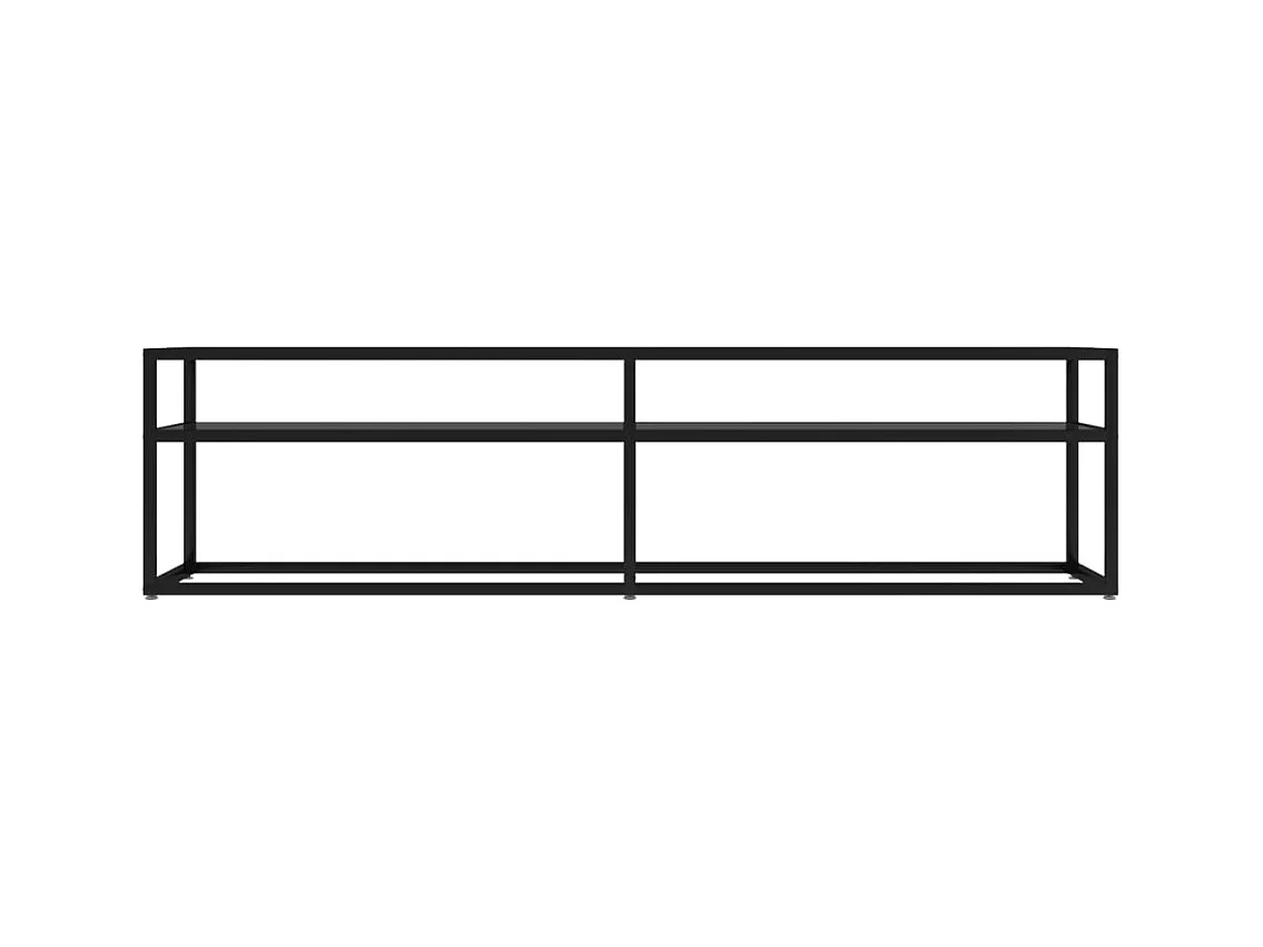 Mueble para TV  | Gabinete de TV |  Mueble de salón vidrio templado negro 160x40x40,5 cm