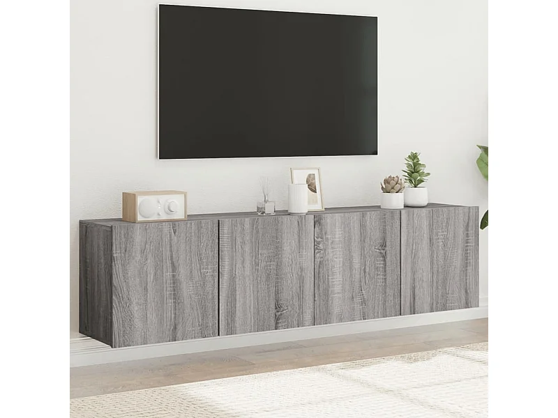 muebles para TV  | Gabinetes de TV |  Muebles de salón de pared 2 unidades gris Sonoma 80x30x41 cm