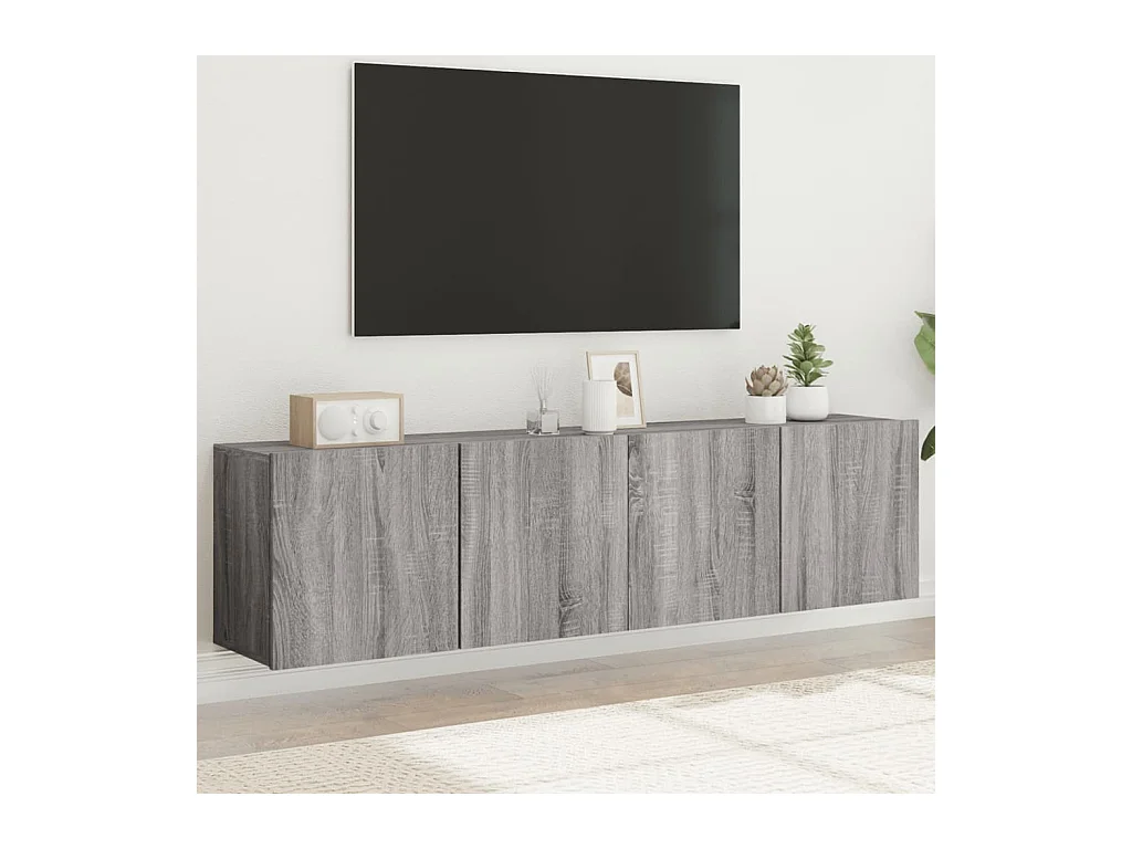 muebles para TV  | Gabinetes de TV |  Muebles de salón de pared 2 unidades gris Sonoma 80x30x41 cm