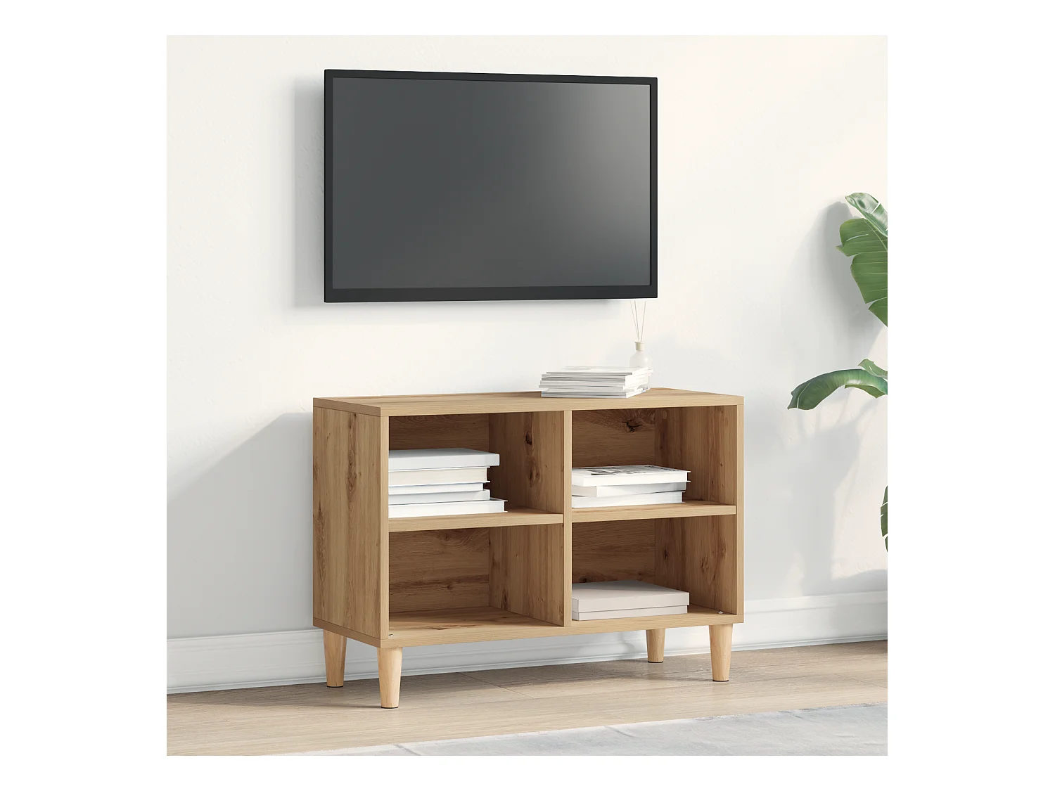 Gabinete de TV | Mueble de TV | Mueble de salón Marrón 69.5 x 30 x 50 cm Madera contrachapada