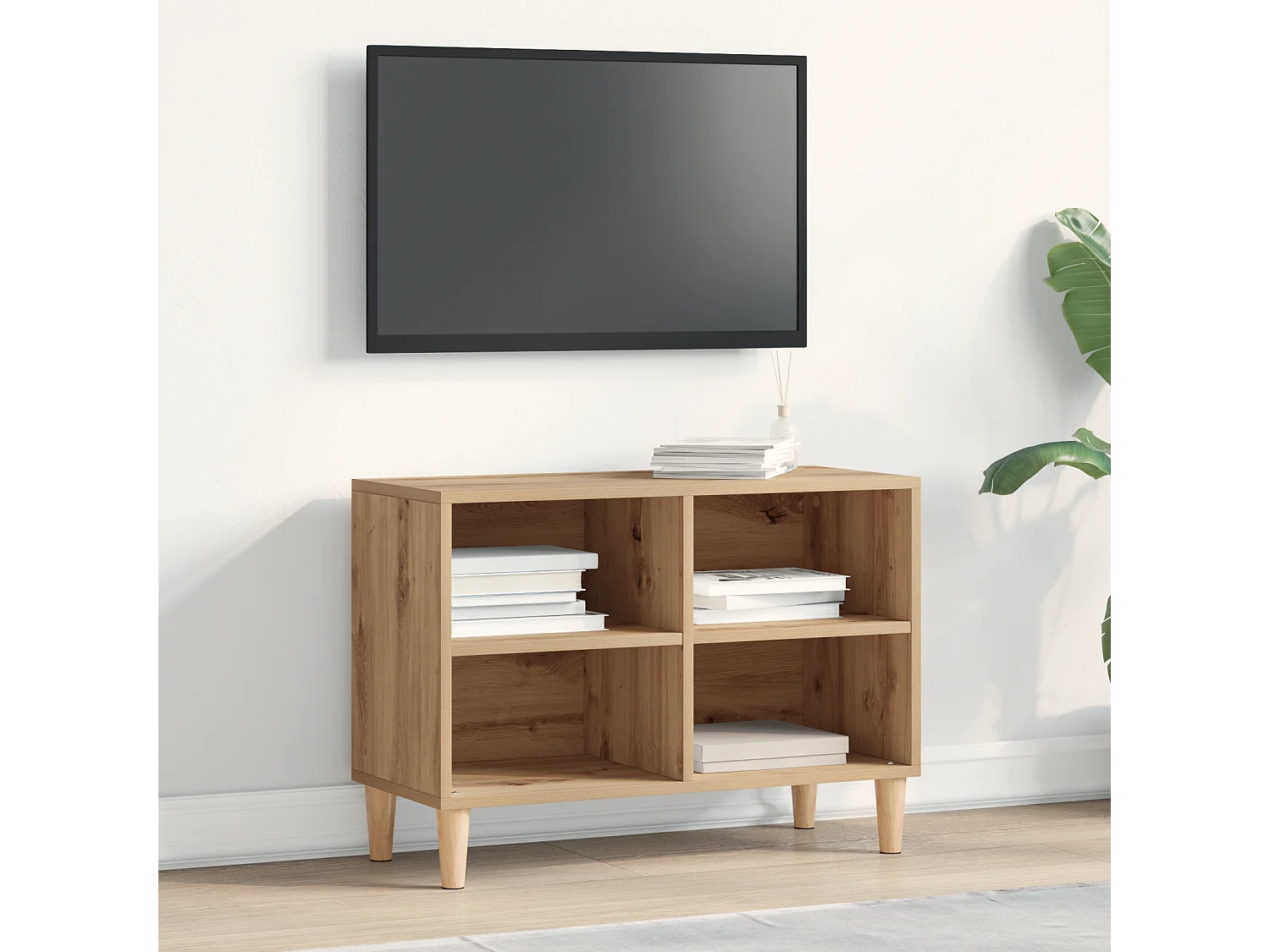 Gabinete de TV | Mueble de TV | Mueble de salón Marrón 69.5 x 30 x 50 cm Madera contrachapada