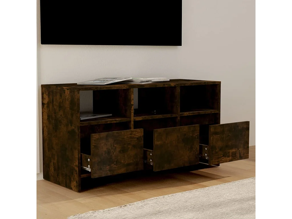Mueble de TV | Mueble de salón madera de ingeniería roble ahumado 102x37,5x52,5cm