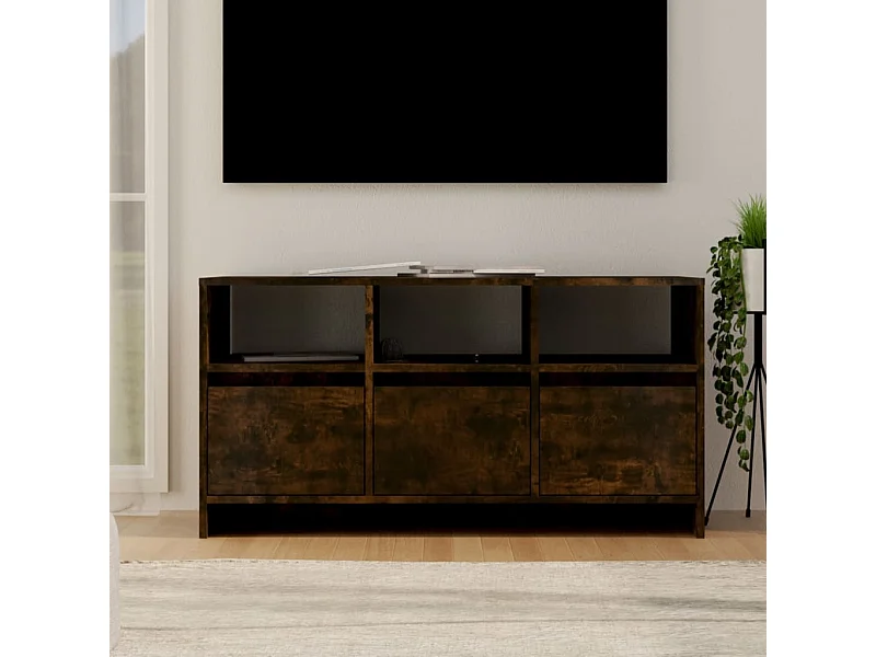 Meuble TV | Banc TV | Armoire TV Chêne fumé 102x37,5x52,5 cm Bois d'ingénierie