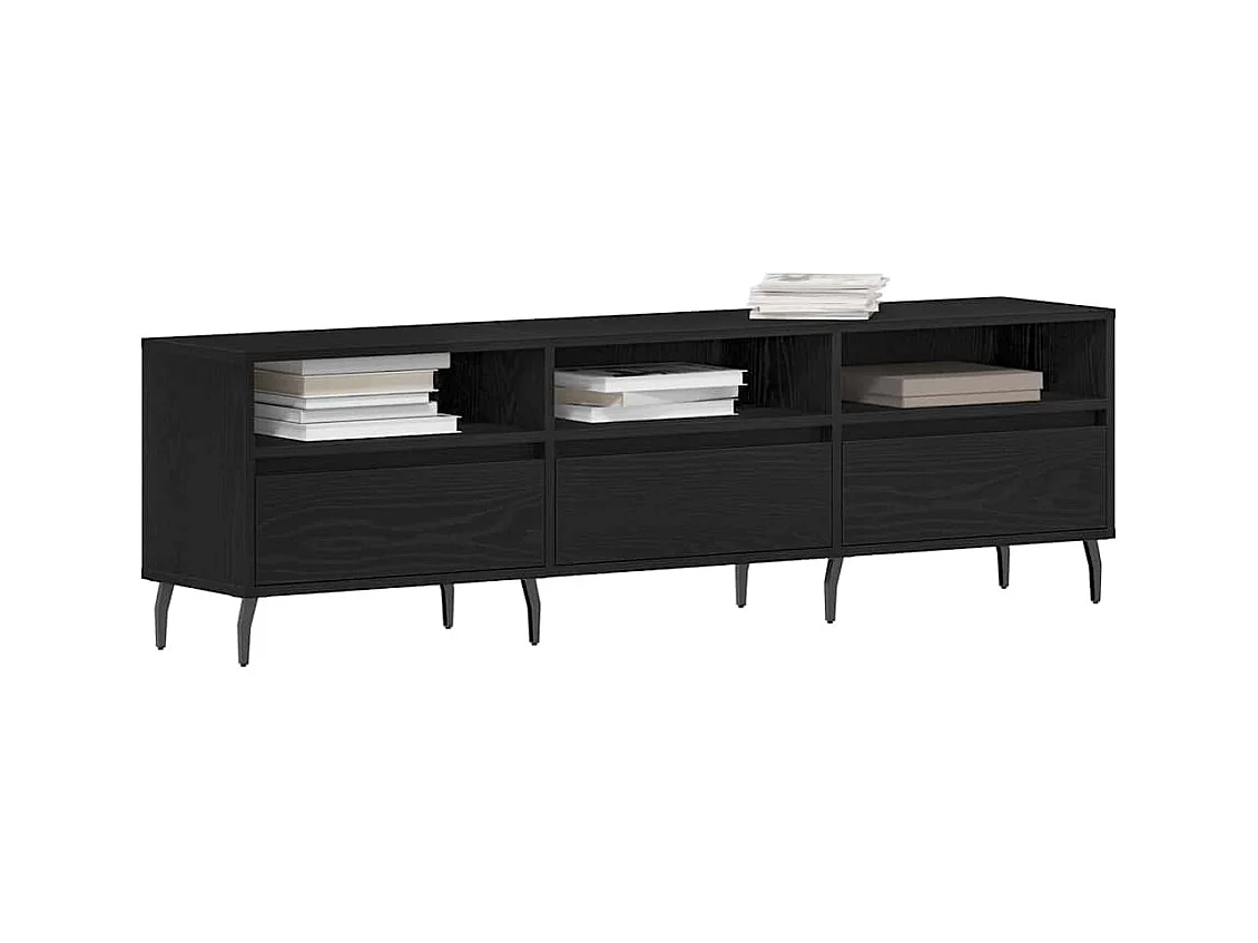 Gabinete de TV | Mueble de TV | Mueble de salón Roble negro 150 x 30 x 44.5 cm