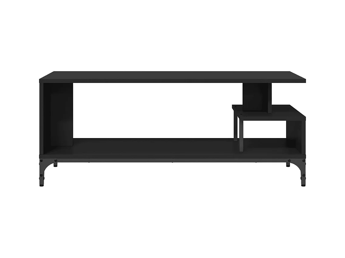 Mueble de TV | Mueble de salón madera de ingeniería y acero negro 102x40x41 cm