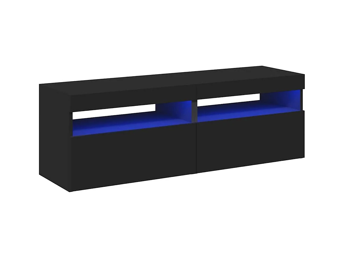 Muebles de TV | Gabinetes de TV |  Muebles de salón con luces LED 2 uds negro 60x35x40 cm