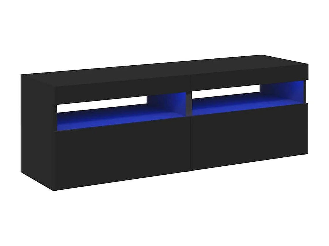 Muebles de TV | Gabinetes de TV |  Muebles de salón con luces LED 2 uds negro 60x35x40 cm