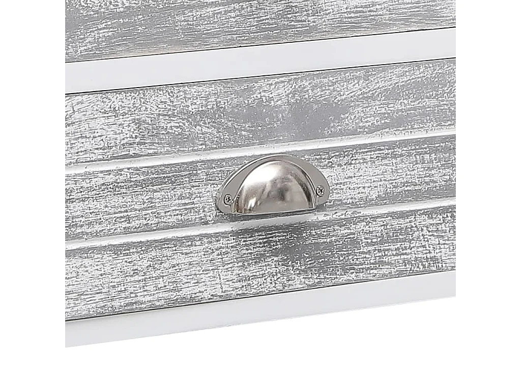 Meuble TV | Banc TV | Armoire TV Blanc et gris 108x30x40 cm Bois de Paulownia solide