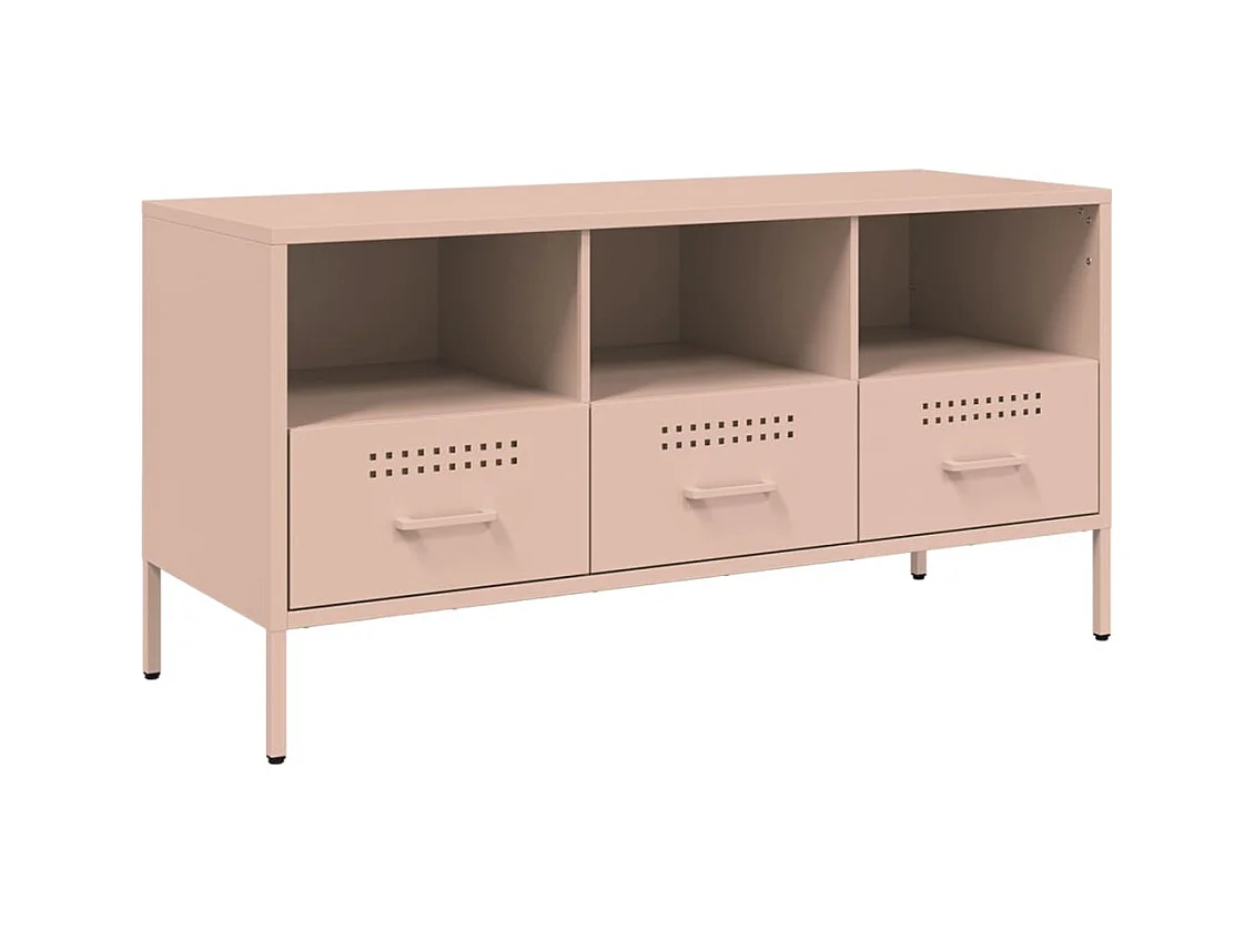 Mueble para TV  | Gabinete de TV |  Mueble de salón acero rosa 100,5x39x50,5 cm