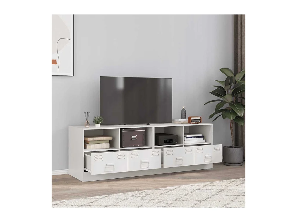 muebles para TV  | Gabinetes de TV |  Muebles de salón 2 unidades acero blanco 67x39x44 cm