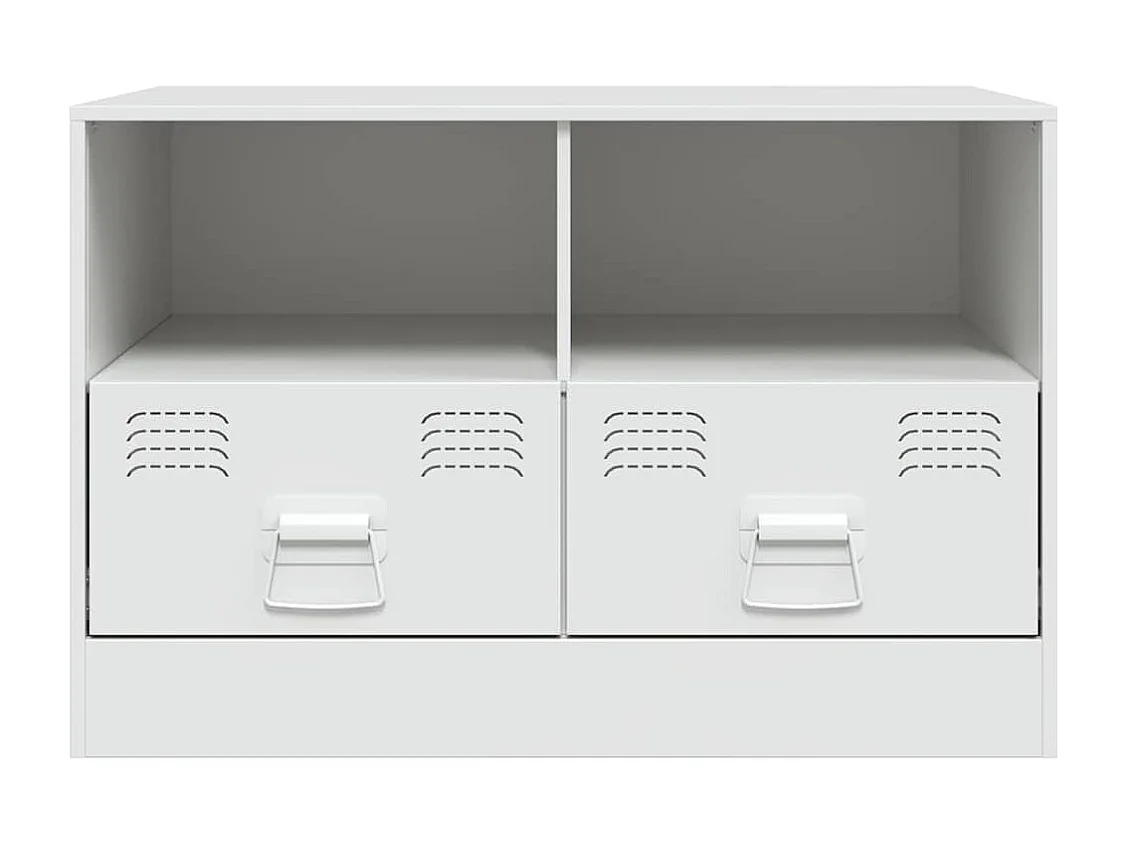 Meubles TV | Bancs TV | Armoires TV 2 pcs blanc 67x39x44 cm acier