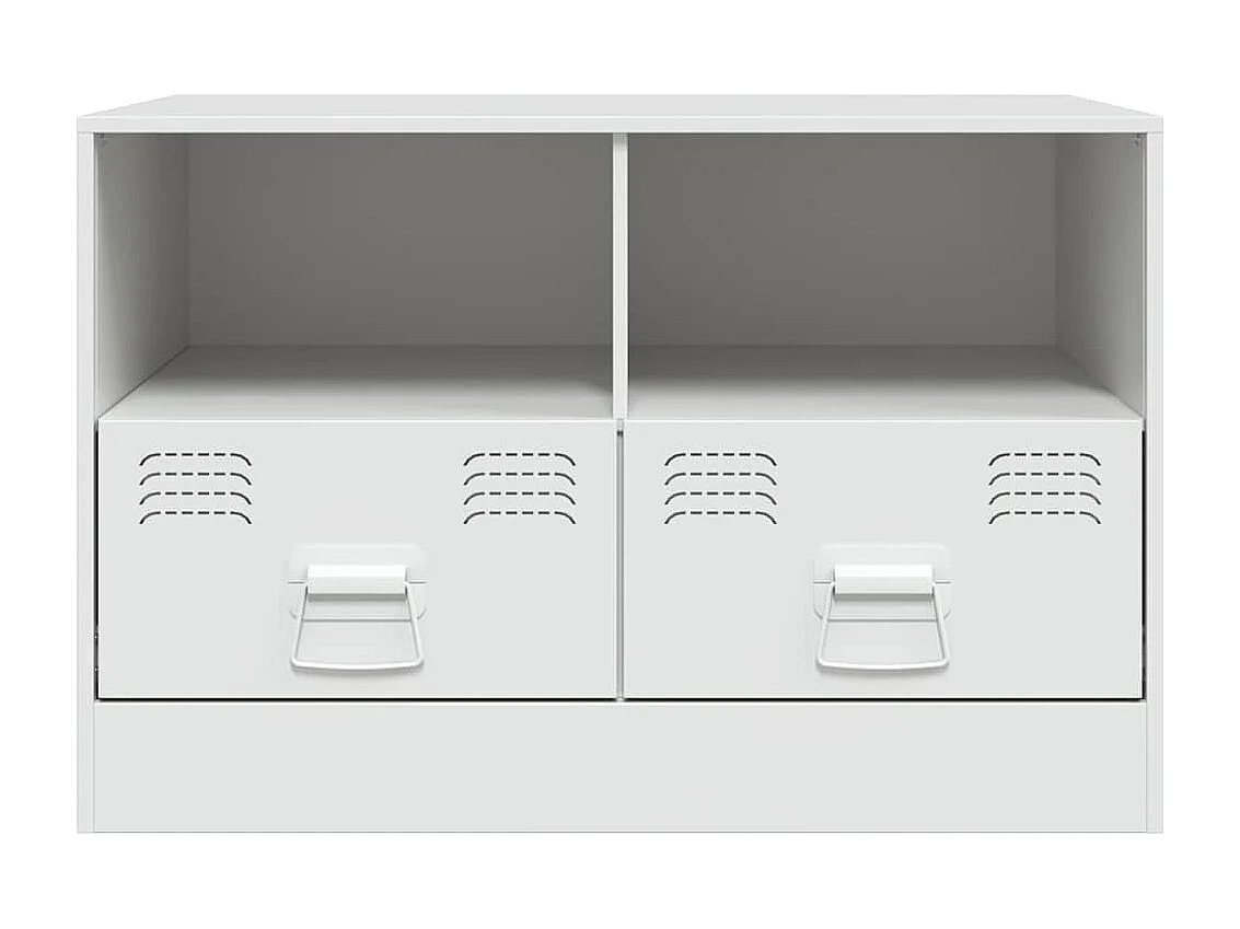 Meubles TV | Bancs TV | Armoires TV 2 pcs blanc 67x39x44 cm acier