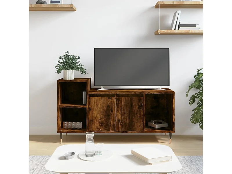 Mueble para TV  | Gabinete de TV |  Mueble de salón madera contrachapada roble ahumado 100x35x55 cm