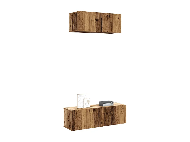 Ensemble de meuble TV | Banc TV | Armoire TV mural 2 pcs vieux bois bois d'ingénierie