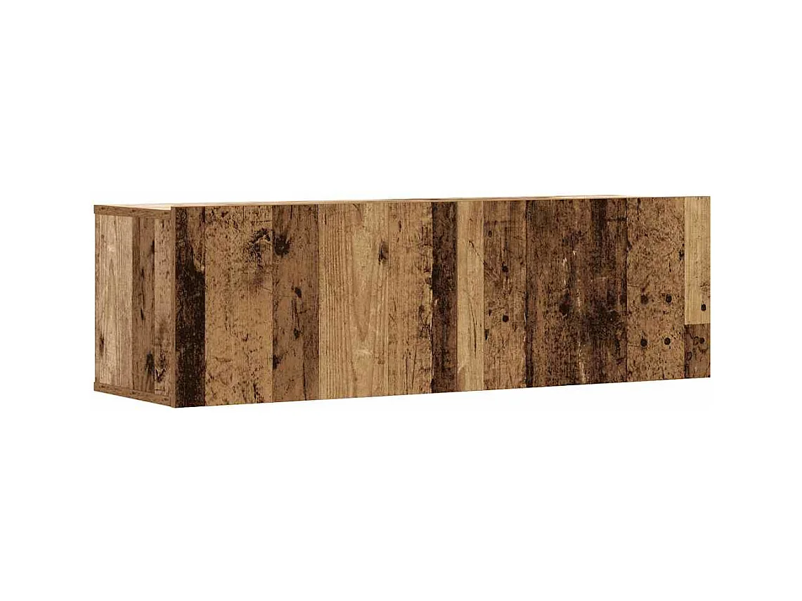 Conjunto de Mueble de TV | Mueble de salón 2 piezas montado la pared madera vieja