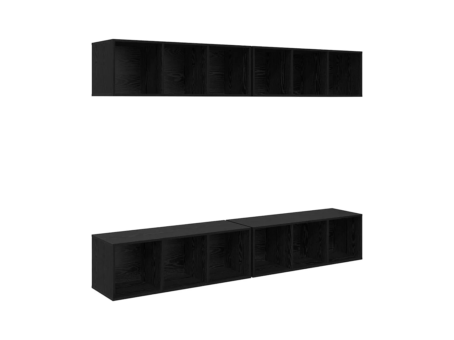 Mueble de TV | Mueble de salón de Pared 4 pcs Roble negro 37 x 37 x 107.5 cm