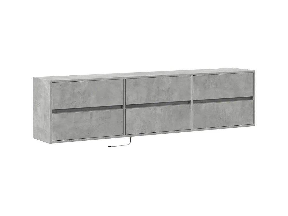 Tv-wandmeubel | TV-kast | Tv-Bank met LED-verlichting 180x31x45 cm betongrijs