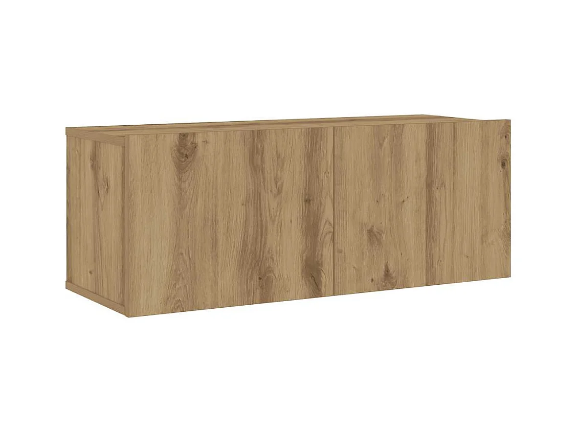 Tv-wandkasten | Tv-meubels | Tv-Banken 6 st bewerkt hout artisanaal eikenkleurig