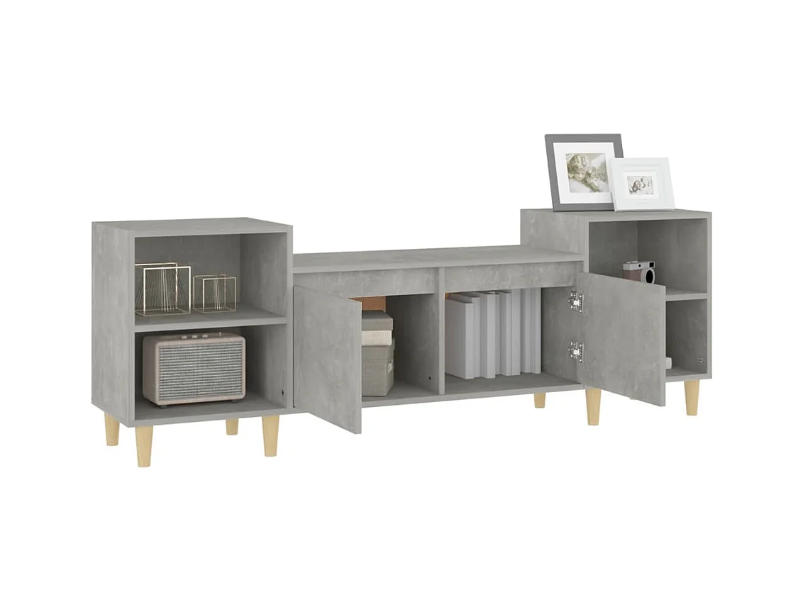 Mueble para TV  | Gabinete de TV |  Mueble de salón madera contrachapada gris hormigón 160x35x55 cm