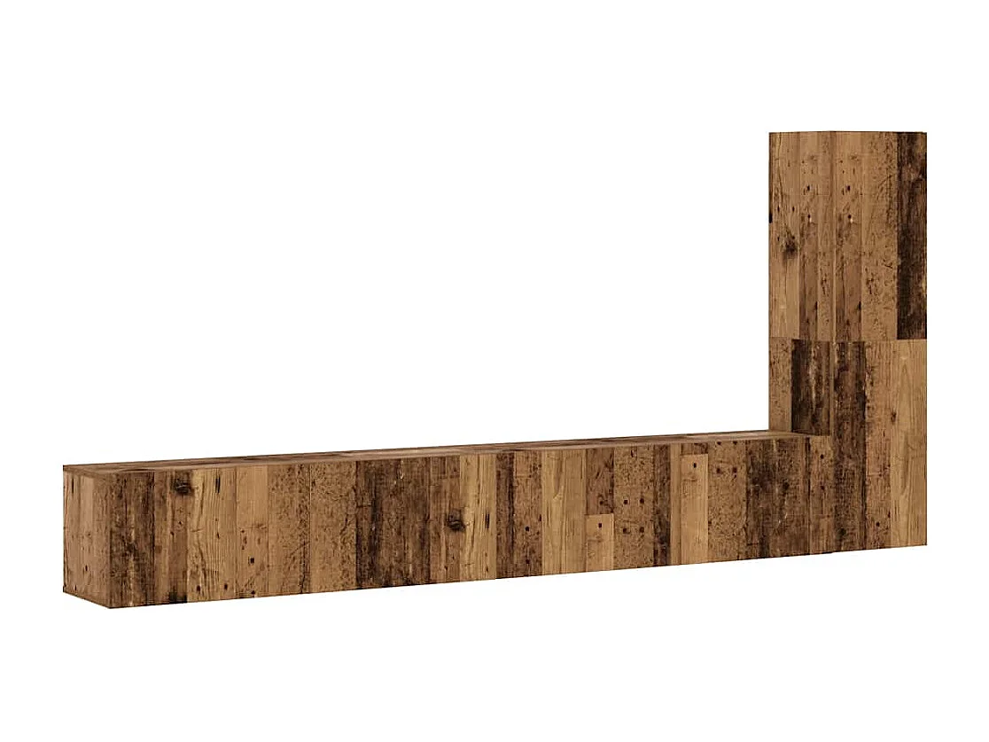 Tv-wandkasten | Tv-meubels | Tv-Banken 3 st bewerkt hout oud houtkleurig
