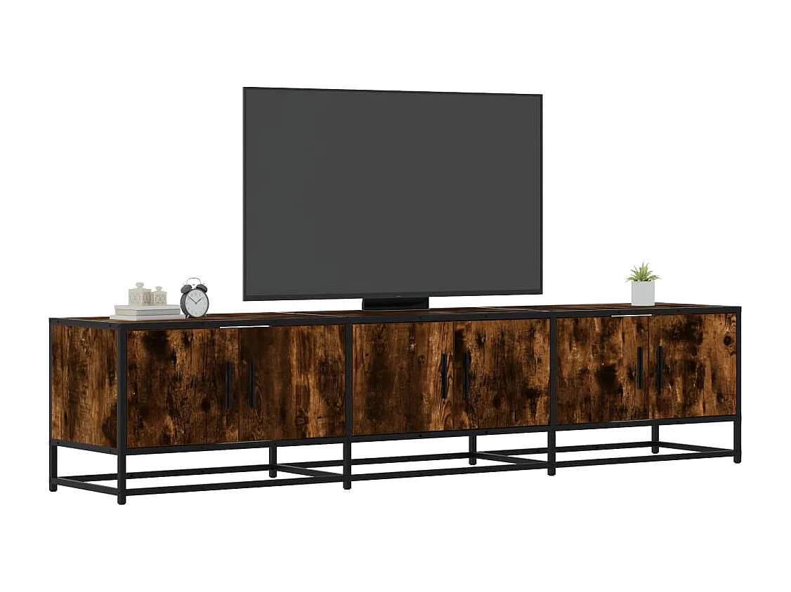 Meuble TV | Banc TV | Armoire TV chêne fumé 180x35x41 cm bois d'ingénierie