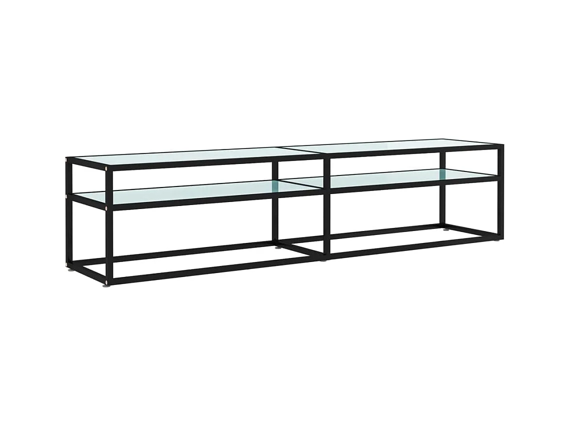 Mueble de TV | Mueble de salón vidrio templado color mármol blanco 180x40x40,5 cm