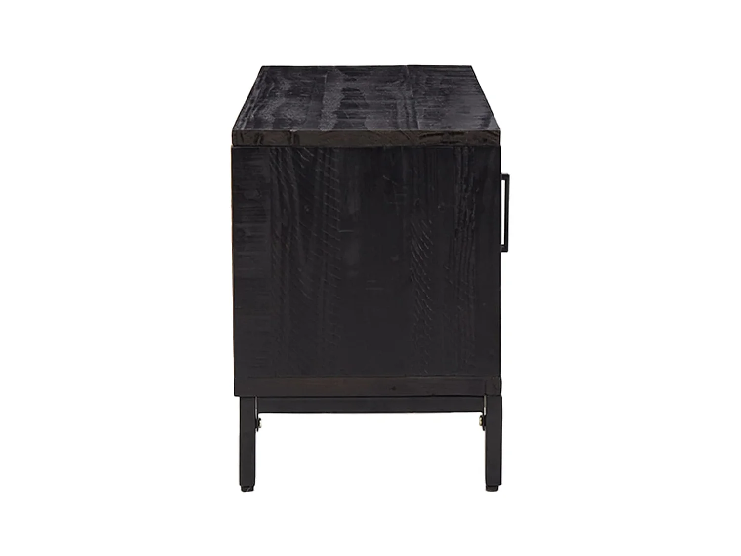 Mueble para TV  | Gabinete de TV |  Mueble de salón madera maciza de pino negro 110x35x48 cm