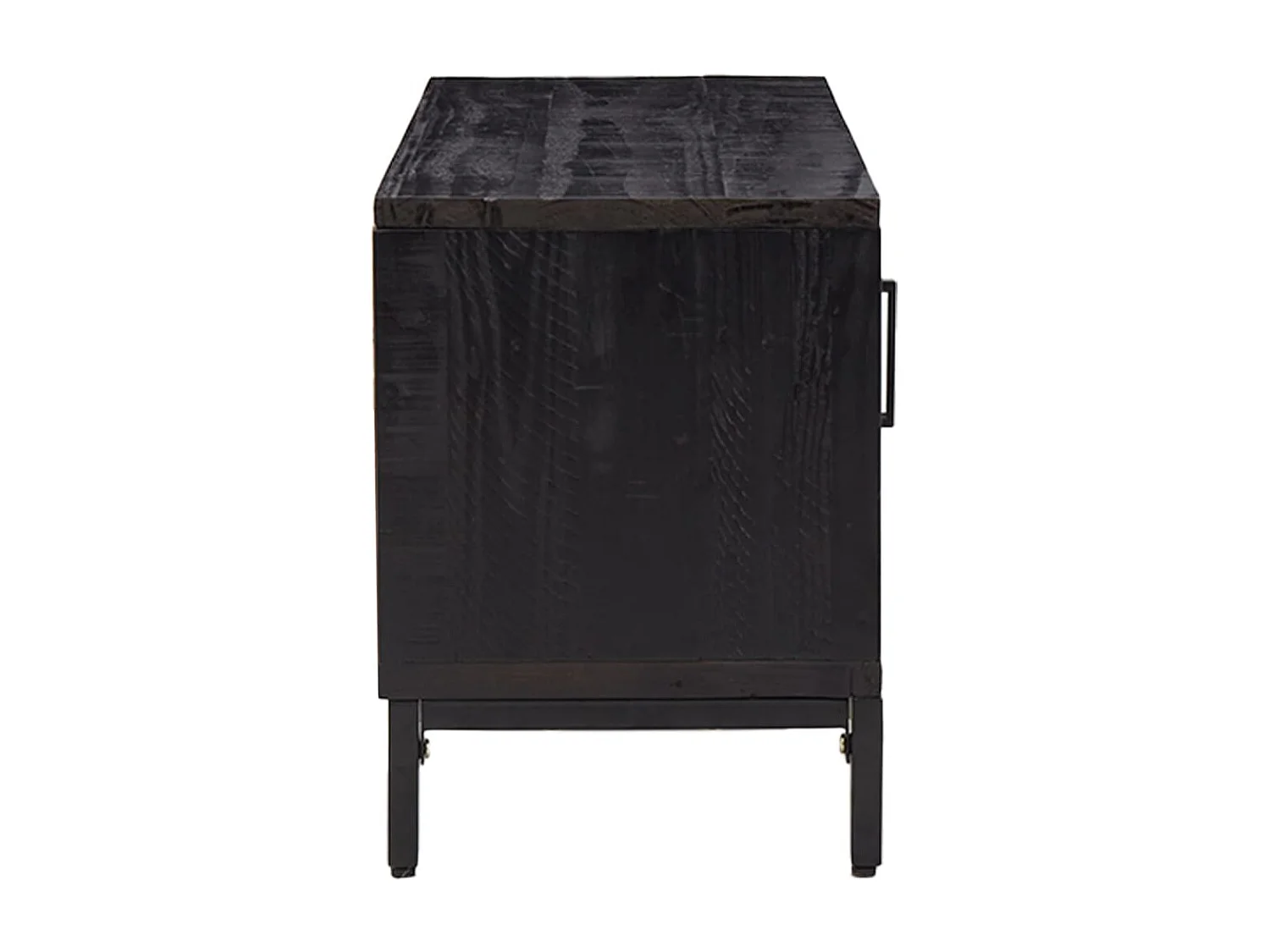 Meuble TV | Banc TV | Armoire TV Noir 110x35x48 cm Bois de pin massif