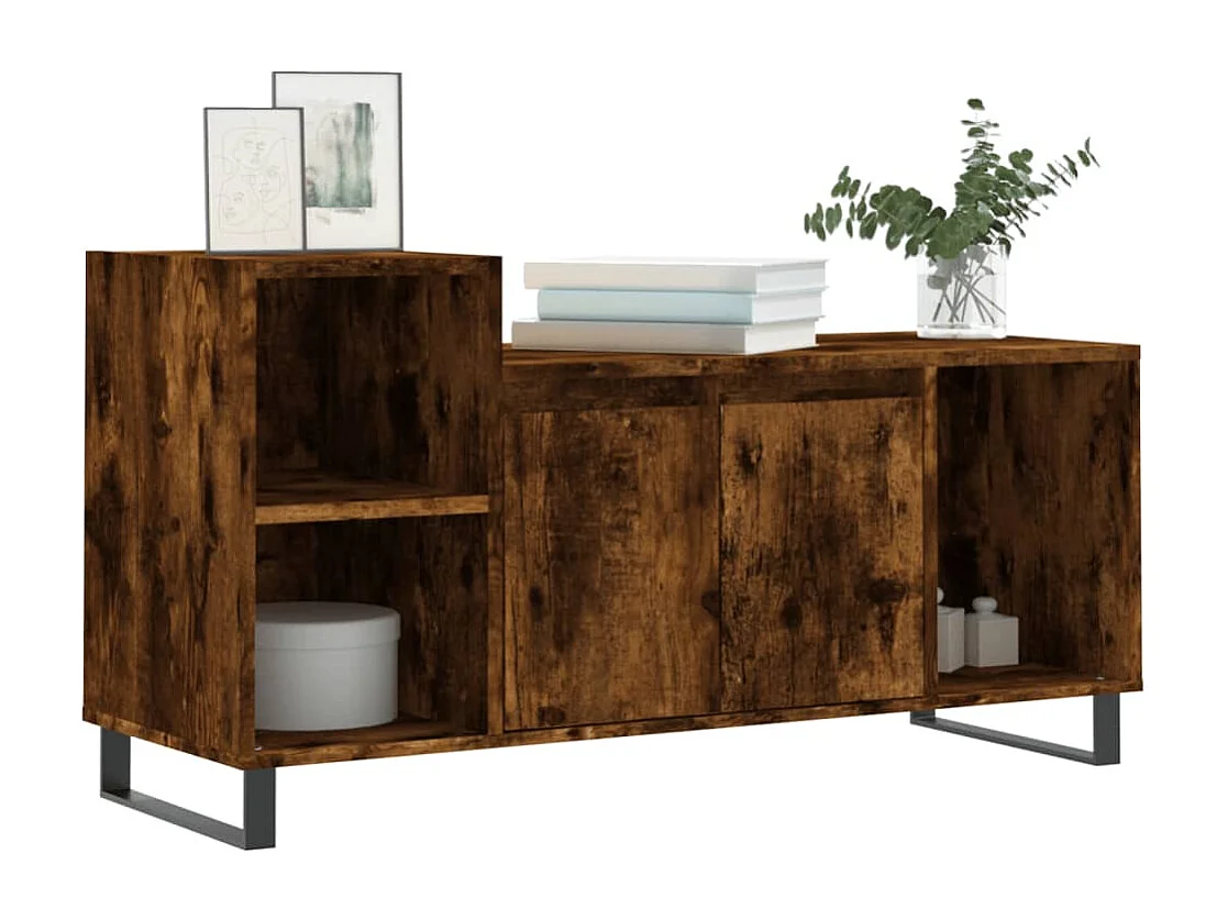 Mueble para TV  | Gabinete de TV |  Mueble de salón madera contrachapada roble ahumado 100x35x55 cm