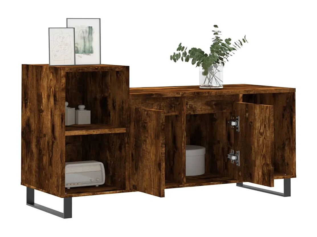 Mueble para TV  | Gabinete de TV |  Mueble de salón madera contrachapada roble ahumado 100x35x55 cm