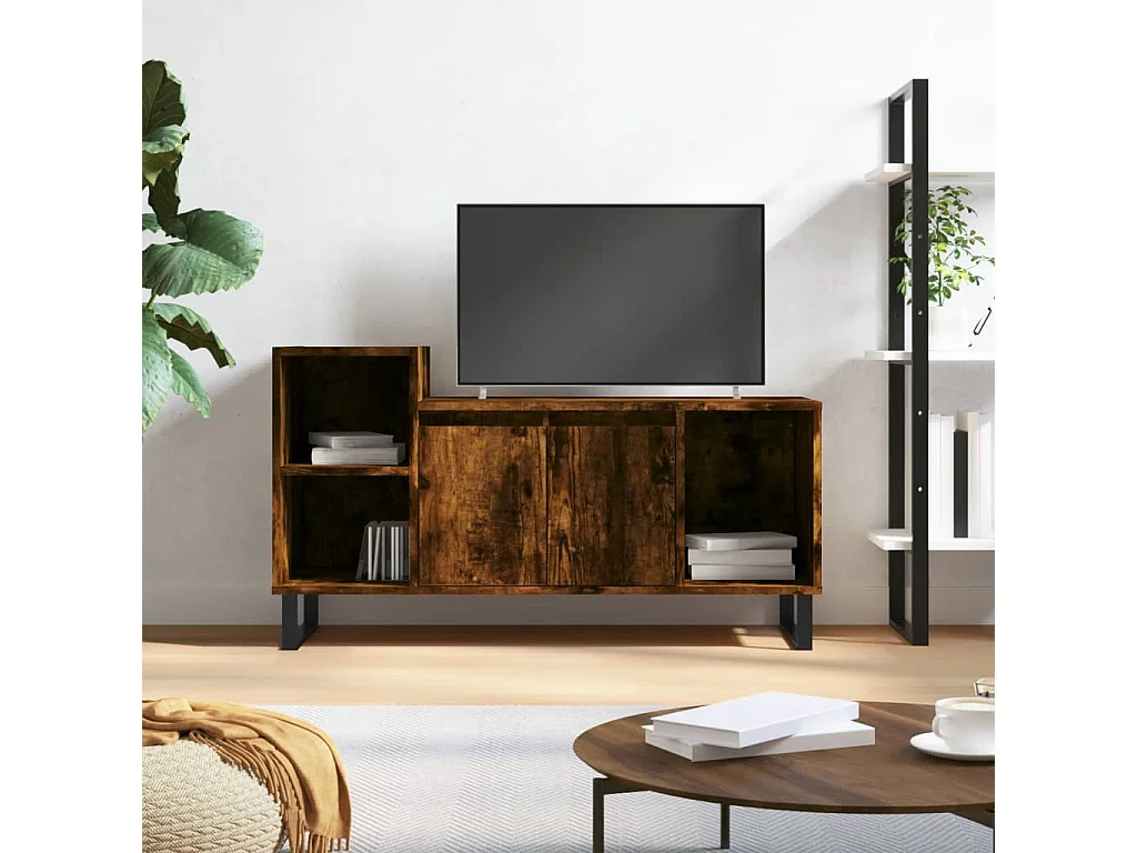 Mueble para TV  | Gabinete de TV |  Mueble de salón madera contrachapada roble ahumado 100x35x55 cm