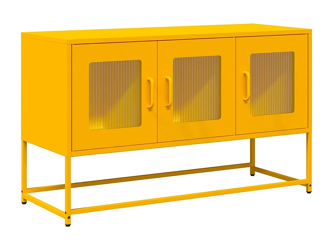 Mueble para TV  | Gabinete de TV |  Mueble de salón acero laminado en frío amarillo 100,5x39x60,5 cm