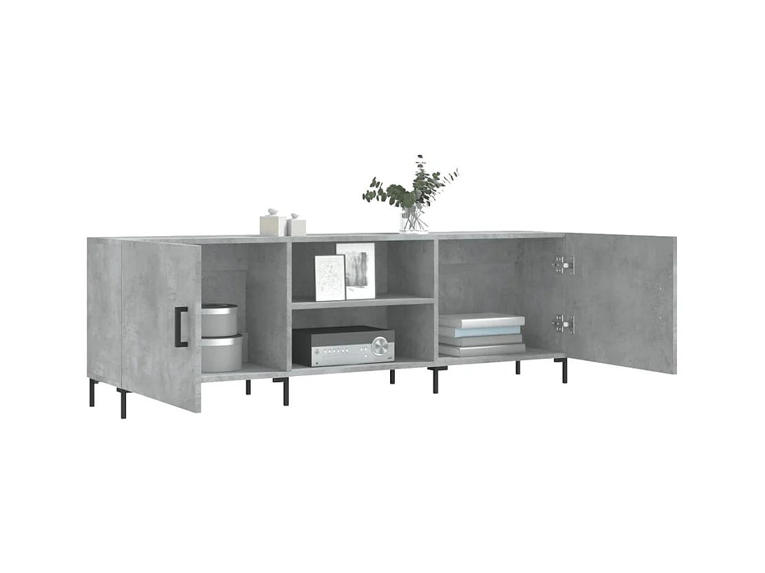 Meuble TV | Banc TV | Armoire TV gris béton 150x30x50 cm bois d'ingénierie