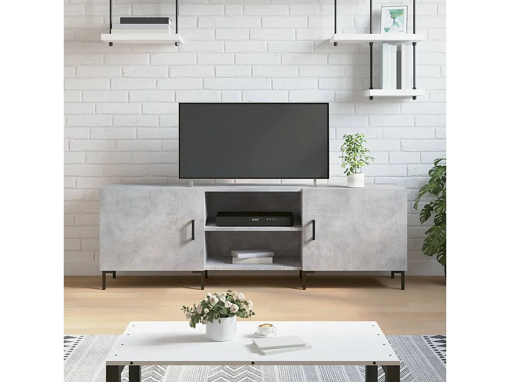 Meuble TV | Banc TV | Armoire TV gris béton 150x30x50 cm bois d'ingénierie